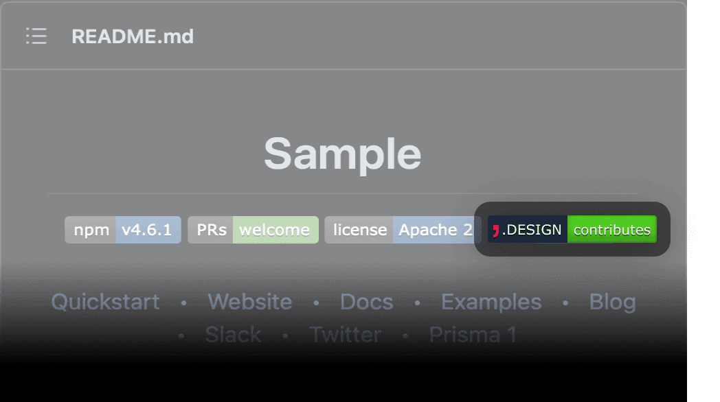 example README.md with a contribute.design badge